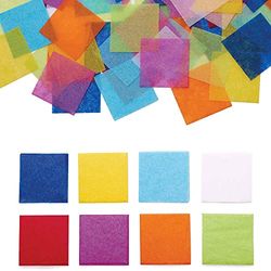 Baker Ross FC756 Regenboogkleurig mini tissuepapier vierkantjes - pak van 4000 vellen, Kids knutselens, School Art Supplies, Gekleurd papier