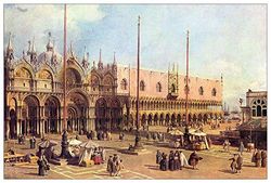 ArtPlaza TW93178 Canaletto La Piazza San Marco Decorative Panel, Wood MDF, Multicolour, 90x60 Cm