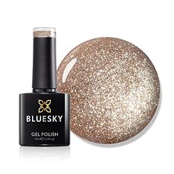 Bluesky Smalto Per Unghie Gel, July Sunset, Xsj36, Oro, Luccichio (Per Lampade Uv E Led) - 10 Ml