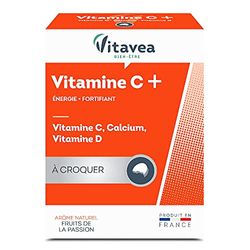 Vitavea - Vitamine C, Vitamine D, Calcium - Complément Alimentaire Tonus, Vitalité - Boost des Défenses Immunitaires - Maintient des Os Solides - 24 comprimés - Cure de 24 jours - Fabriqué en France