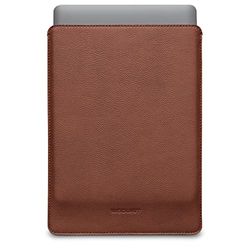 Woolnut Leather & Wool Sleeve Case Cover, for MacBook Pro 13 & Air 13/13.6 inch - Cognac Brown
