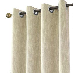 Melodieux Gardiner mörkläggning gardiner ogenomskinligt linneutseende för vardagsrum barnrum sovrum, beige 229 x 117 cm – 1 styck