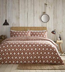 Chevron Eenpersoons Dekbedovertrek Bed Set Geometrisch Etnisch Terracotta