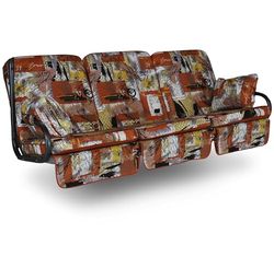 Angerer Freizeitmöbel GmbH Schommelbank Comfort - geschikt voor vele 3-zits schommelbanken - schommelkussen Made in Germany (bruin-zwart patroon)