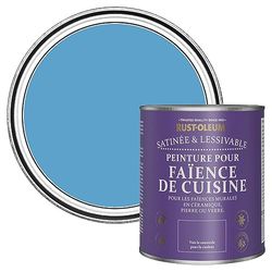 Rust-Oleum Peinture Bleue Résistante à l'eau pour Faïence de Cuisine, Finition Satinée - Céruléen 750ml