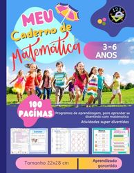 Caderno de matemática com 100 páginas de atividades divertidas , para criança de 3-6 anos | tamanho 8.5x11''in: livro de atividades de matemática