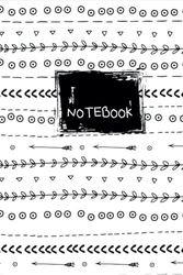 Journal Notebook, "Black and White Doodle" Design, 100 Ruled Lined Pages, 6" x 9"- Great for Work, Gifts, School, Creative Writing, Lists, and More!