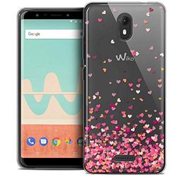 Caseink Coque pour Wiko View GO (5.7) Housse Etui [Crystal Gel HD Collection Sweetie Design Heart Flakes - Souple - Ultra Fin - Imprimé en France]