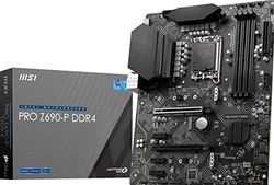 MSI PRO Z690-P DDR4 Motherboard ATX - Supports Intel Core 12th Gen Processors, LGA 1700 - Memory Boost (DDR4-5000MHz/OC)), 1x PCIe 5.0 x16, 2 x M.2 Gen4 x4, 4K/30Hz HDMI, 2.5G LAN