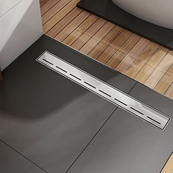 DEANTE Scarico lineare con griglia e Modello con sifone Basso Kos 008C, Grigio