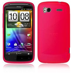 Amzer Custodia morbida in gel TPU lucido per HTC Sensation, colore: Rosa acceso