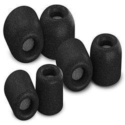 Comply Isolation Plus Tx-100 Memory Foam Oortelefoon Tips met WaxGuard voor Etymotic, Klipsch, Westone & More (S/M/L, 3 paar), Zwart