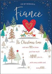 Piccadilly Greetings Character Christmas Card Fiance - 9 x 6 inches