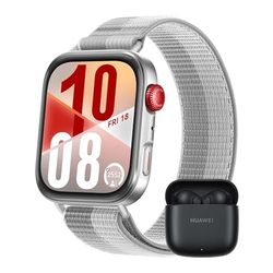 HUAWEI Watch FIT 4 Montre connectée,+ Freebuds SE 2 Noir, 100+ Modes d'entraînement, Ultra-Fine, Tracker d'activité, iOS et Android, GPS, Bluetooth Calls, Garantie prolongée de 6 Mois, Gris