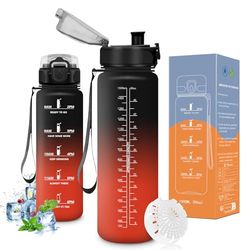 Vikaster Fitness drickflaska, vattenflaska 1 500 ml, stor drickflaska, kolsyra, lämplig för drickflaska, läckagesäker, sportflaska för fitness, utomhus
