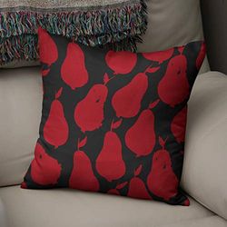 BonaMaison Fundas para Cojínes, Negro Rojo Funda de Almohada Silla Oficina Cama Decorativa Moderna Decoración del Hogar Habitación, 43x43 Cm - Diseñado y Fabricado en Turquía