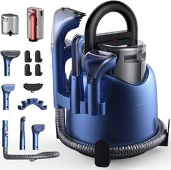 Deerma DEM-BY200 Limpiadora a Vapor y Aspiradora en Seco y Húmedo, con 5 Cepillos Especializados y Succión de 900W para Alfombras, Sofás y Tapicerías