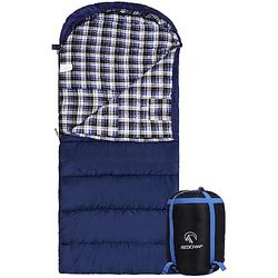 REDCAMP Sacco a pelo in flanella di cotone per adulti, XL 32F confortevole, busta con sacco a compressione blu 0,9 kg (241,3 x 88,9 cm)