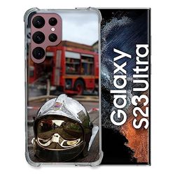 Beschermhoes van gehard glas voor Samsung Galaxy S23 Ultra, brandweerman, vrachtwagenhelm