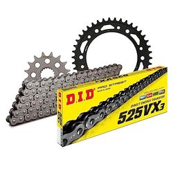 Kettingset DID staal 525VX3 / 116 eindeloos voor BMW F GS ESA Adventure 800 cc bouwjaar 2009-2017