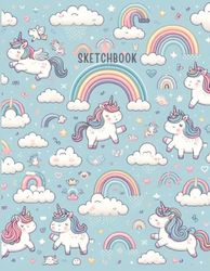 Lovely Unicorn Sketchbook For Girls: Notebook For Drawing, Doodling,Writing, Sketching, Taking Notes With Blank Pages