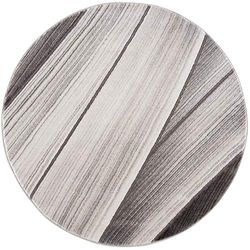 carpet city Tappeto soggiorno – Motivo ondulato 120 cm rotondo grigio mélange – Tappeto moderno a pelo corto