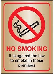 Caledonia Signs 53078 No Smoking it is Against the Law - Letrero (A5, latón)