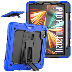 Carcasa para iPad Pro 11 2022/2021/2020/2018, Resistente Carcasa Protectora para iPad Pro 11 con Protector de Pantalla portalápices Correa