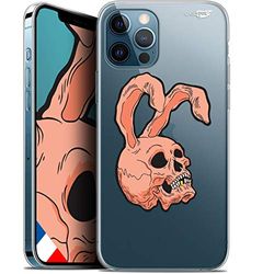 Caseink Beschermhoes voor Apple iPhone 12 Pro Max (6,7 inch), Gel, HD, bedrukt in Frankrijk, iPhone 12 Pro Max beschermhoes, zacht, stootvast, motief: Rabbit Skull