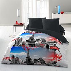 Home Beddengoed Passion, 3-delig, 220 x 240 cm, microvezel, wit/grijs/blauw/rood