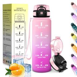 HoneyHolly Borraccia Bambini, 500ML, A prova di perdite Borracce, Riutilizzabile Borraccia Motivazionale, Semplice e Portatile, Bottiglia Acqua per Corsa, Bicicletta, Lavoro, Scuola, Water Bottle