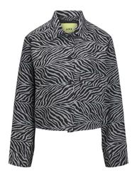 Jack & Jones JXMARTHA Jacquard Overshirt OTW Damesjas, Zwart/Detail: Jacquard, XS, Zwart/Detail: jacquard, XS