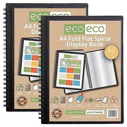 eco-eco Eco135x2 Lot de 2 protège-documents A4 50% recyclés 60 pochettes à spirales