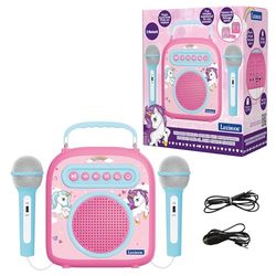 LEXIBOOK, Unicornio, Micrófono portátil Secreto, Toma Auxiliar, Entrada TF/SD, función Karaoke, Rosa, BTC050UNI