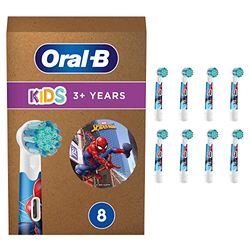 Oral-B Kids 3+ Testine Spazzolino Elettrico Marvel Spiderman, Confezione da 8 Testine di Ricambio, Delicato per i Bambini, con Setole Morbide, Adatto alla Buca delle Lettere