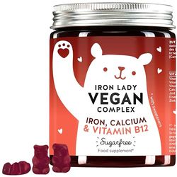 Bears with Benefits for Iron Deficiency: Highly dosed Complex with Iron, Vitamin B12, Iodine, Calcium - Vegan and sugarfree - Monthly Supply - Bears with Benefits