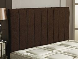 CROWNBEDSUK APOLLO CHENILLE HEADBOARD 2ft6,3ft,4ft,4ft6,5ft,6ft Brown, 6ft (Super Kingsize)