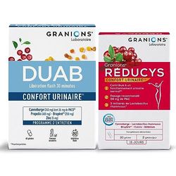 GRANIONS - LOT DUAB Formule brevetée - Bien être féminin, canneberge 60 gélules et REDUCYS Confort Urinaire 30 gélules - 15 à 30 jours de programme