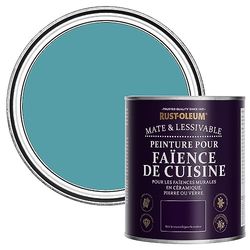 Rust-Oleum Peinture Bleue Résistante à l'eau pour Faïence de Cuisine, Finition Mate - Pétrole 750ml
