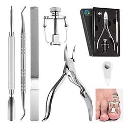 Ongles Incarnés MojiDecor Coupe-ongles Kit de 6Pcs Manucure Pédicure Professionnel en Inox, Pince Lime Excavateur à Ongles Pousse-cuticules et Correcteurs d'Ongles Incarnés avec Boîte