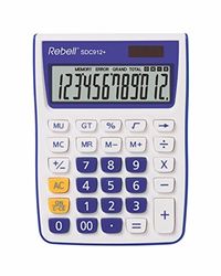 REBELL Calculatrice de re-Calculatrice sdc912vl sdc912, 12 chiffres pour le bureau et la maison, Dual Fonctionnement, Violet