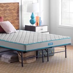 Linenspa Cama 160x200 cm Completa – con Colchón de Muelles e Estructura Plegable de Metal – Colchon 15cm Altura, Somier 33 cm de Espacio Inferior