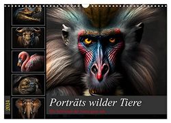 Porträts wilder Tiere (Wandkalender 2024 DIN A3 quer), CALVENDO Monatskalender: Spektakuläre Bilder wunderschöner wilder Tiere