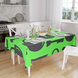 Bonamaison, Anti-moisissure, Séchage Rapide, Résistant aux Taches, Lavable en Machine, 100% Polyester Nappe de Table, Fumée Verte néon, 140 x 160 Cm - Conçu et Fabriqué en Turquie
