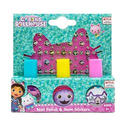Gabby's Dollhouse Children's Nail Polish & Stickers Gift Set - Non-Toxic - Waterbase Polish - Peelable varnish - Children's Gift