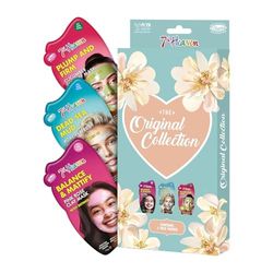 7th Heaven The Original Collection Face Mask Gift Set - 3 Skincare Masks - Pink Rose Clay, Dead Sea Mud, Cucumber Peel Off
