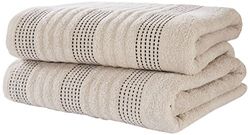 Rapport Home Spa 2-Piece Towel Bale, 100% Cotton-Taupe, Combed, 140 x 90 x 1 cm