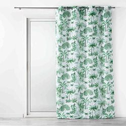 Douceur d'Intérieur, Rideau à Oeillets (140 x 260 cm) Amazonia Vert, Polyester Imprimé