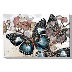Homemania Muurfoto, motief: vlinders, voor woonkamer, slaapkamer, meerkleurig, 45 x 3 x 70 cm, HM20KNV45 x 70 – 287, polyester, hout