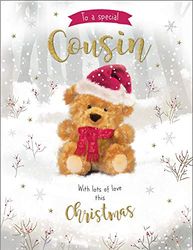 Piccadilly Greetings Cute (Photo) Christmas Card Cousin - 8 x 6 inches